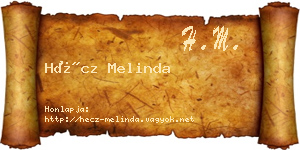 Hécz Melinda névjegykártya